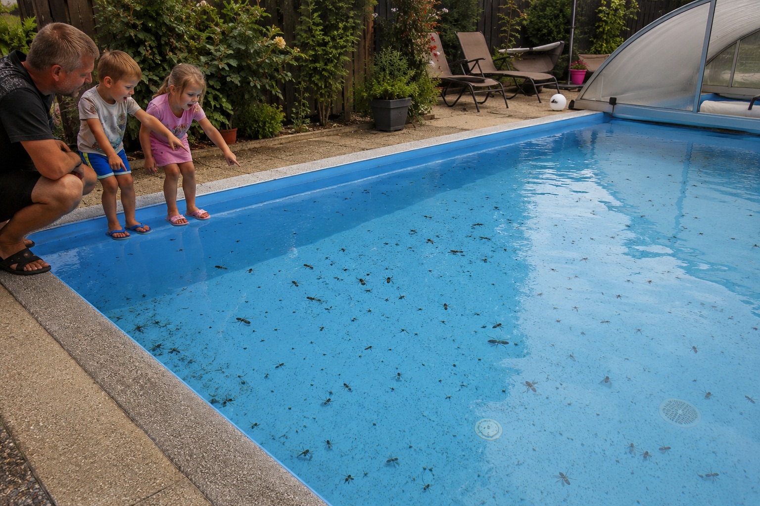 🏊 Otevřený bazén je za pár hodin plný hmyzu. Dá se tomu zabránit?