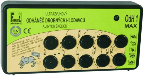 Profesionální ultrazvukový odpuzovač kun a myší ODH1-MAX - adaptér ZDARMA