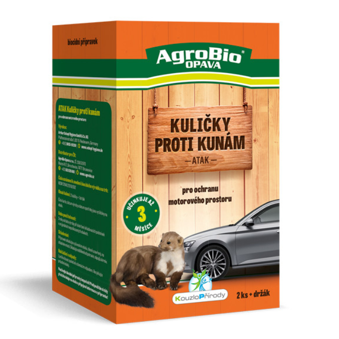 Kuličky proti kunám - 2 ks kuliček + držák do auta