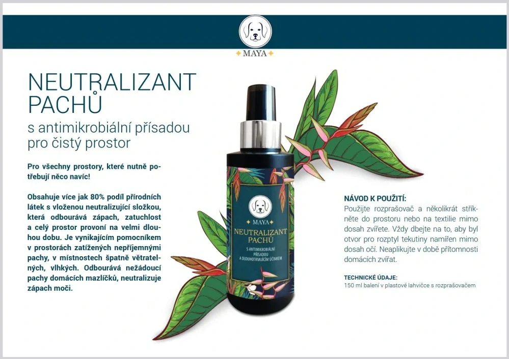 Neutralizér pachů pro psy 150 ml.