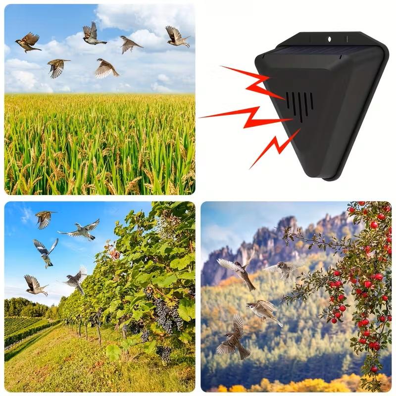 Automatický solární odpuzovač ptáků se zvukem (13 režimů)
